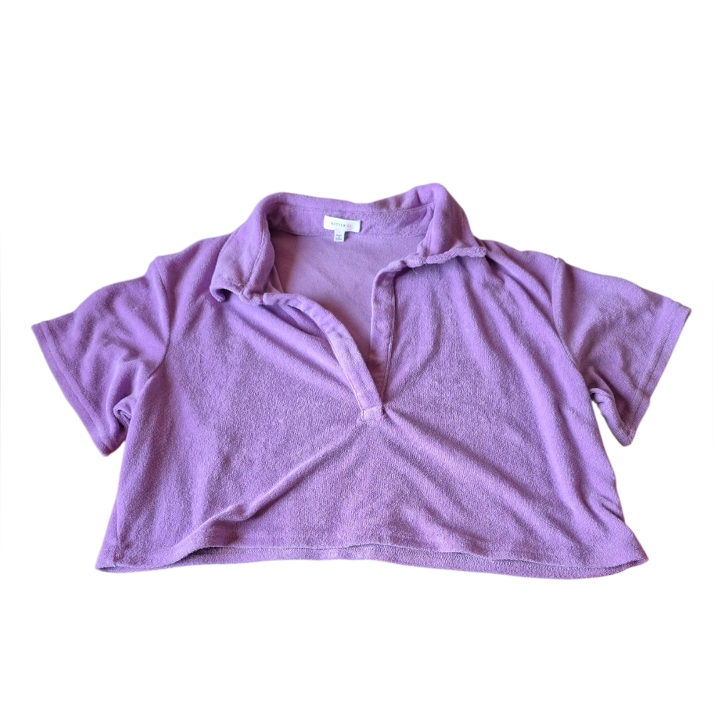 Better Be Lavender Polo CropTop Towel Shirt